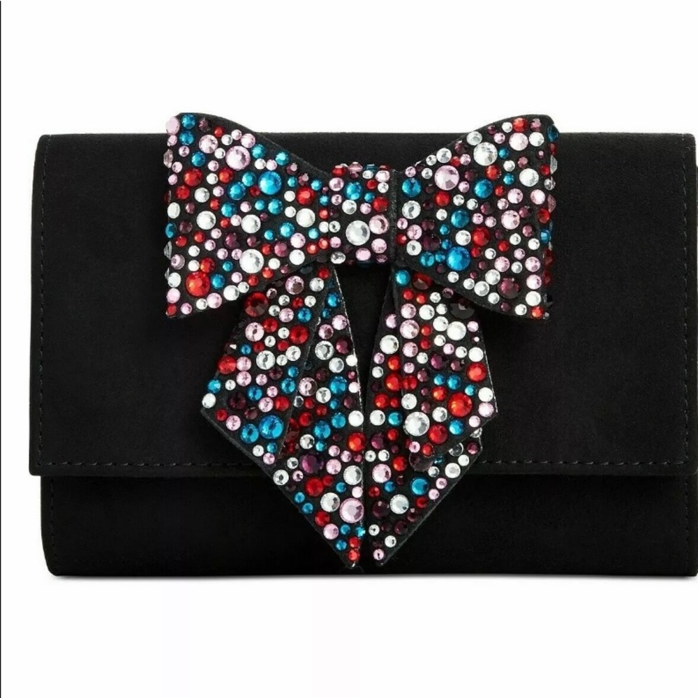 INC Maraa Rhinestone Bow Clutch